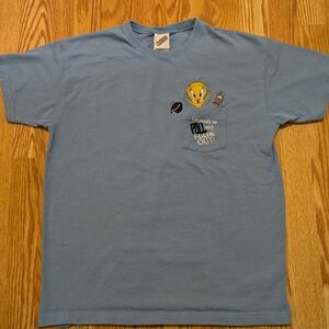 Vintage Y2K 2000 Embroidered Tweety Bird T-shirt Medium Warner Bros